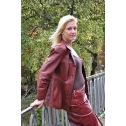 Paula 1 (movie) in red leather outfit (LA1007)
